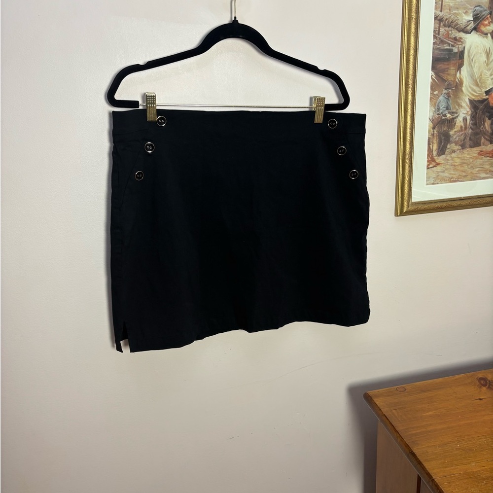 Rafaella Comfort Skirt with Button Accents